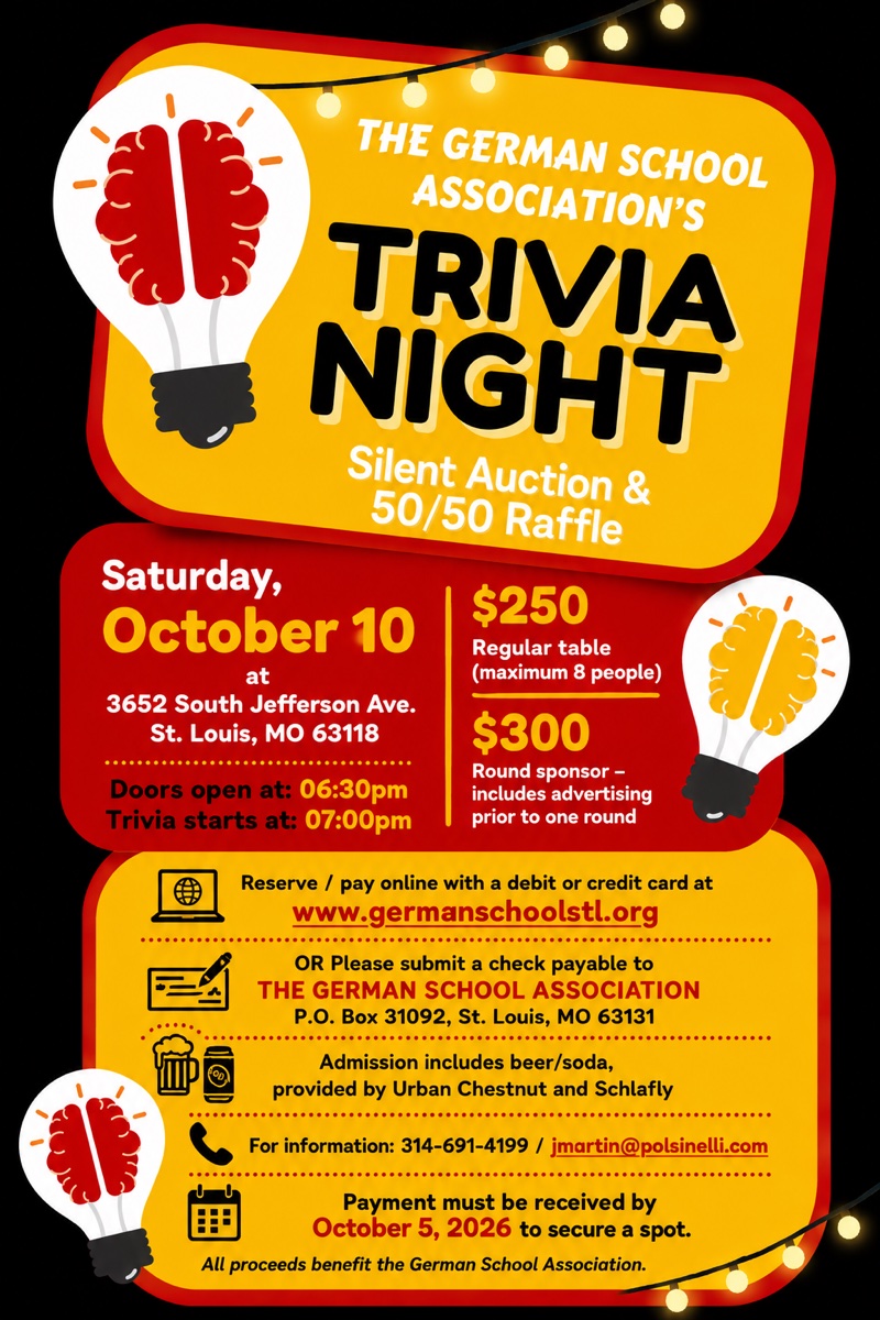 Trivia Night flyer with event details